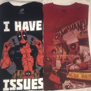 Marvel Deadpool Medium Screen-print Tees- Lot of 2
